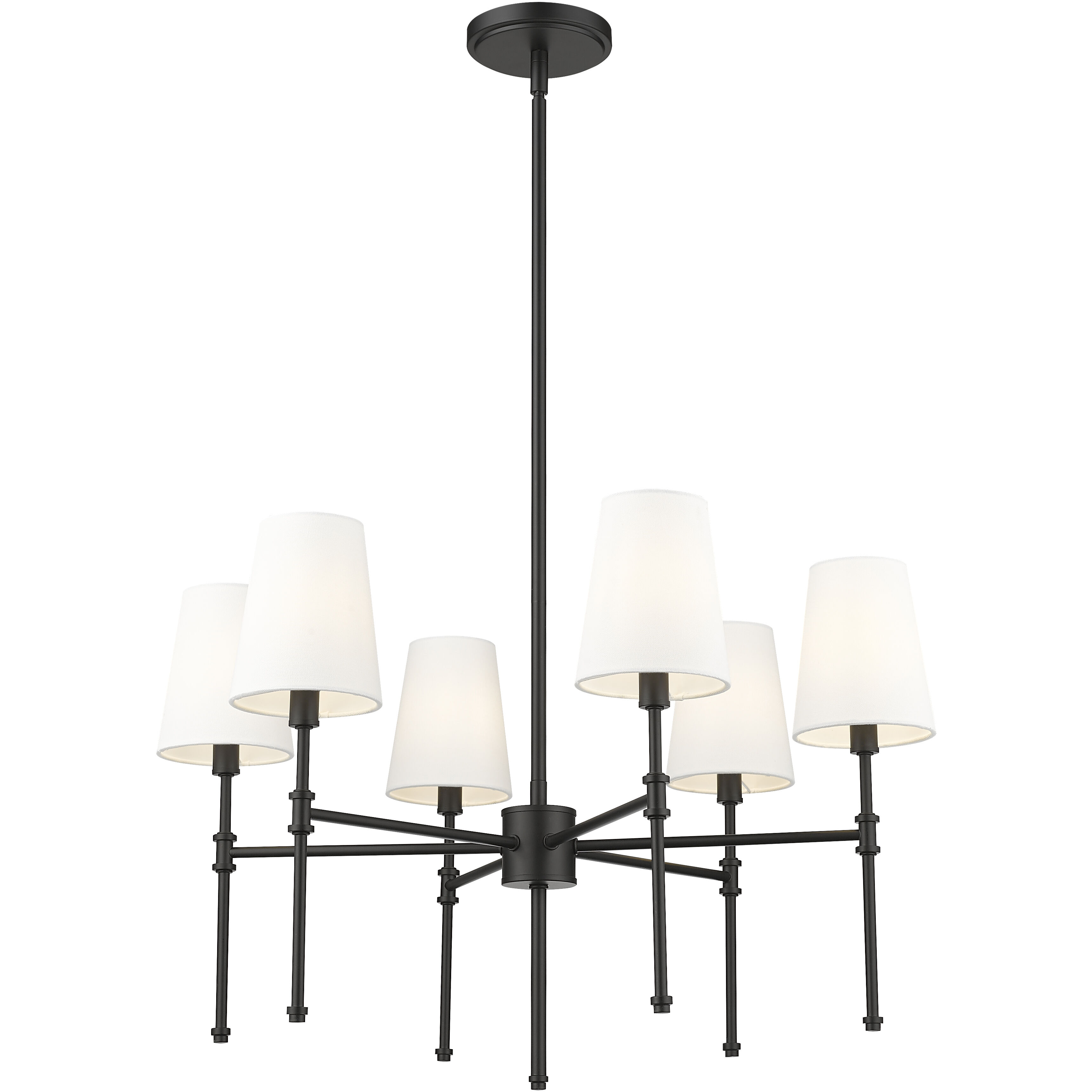 Adorra 6 Light 25.75 inch Matte Black Chandelier Ceiling Light