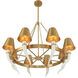Hearne 8 Light 36 inch Warm Brass Chandelier Ceiling Light