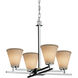Textile LED 23 inch Matte Black Chandelier Ceiling Light