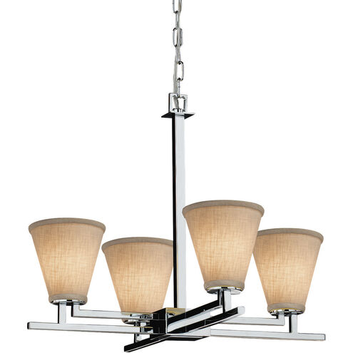 Textile LED 23 inch Matte Black Chandelier Ceiling Light