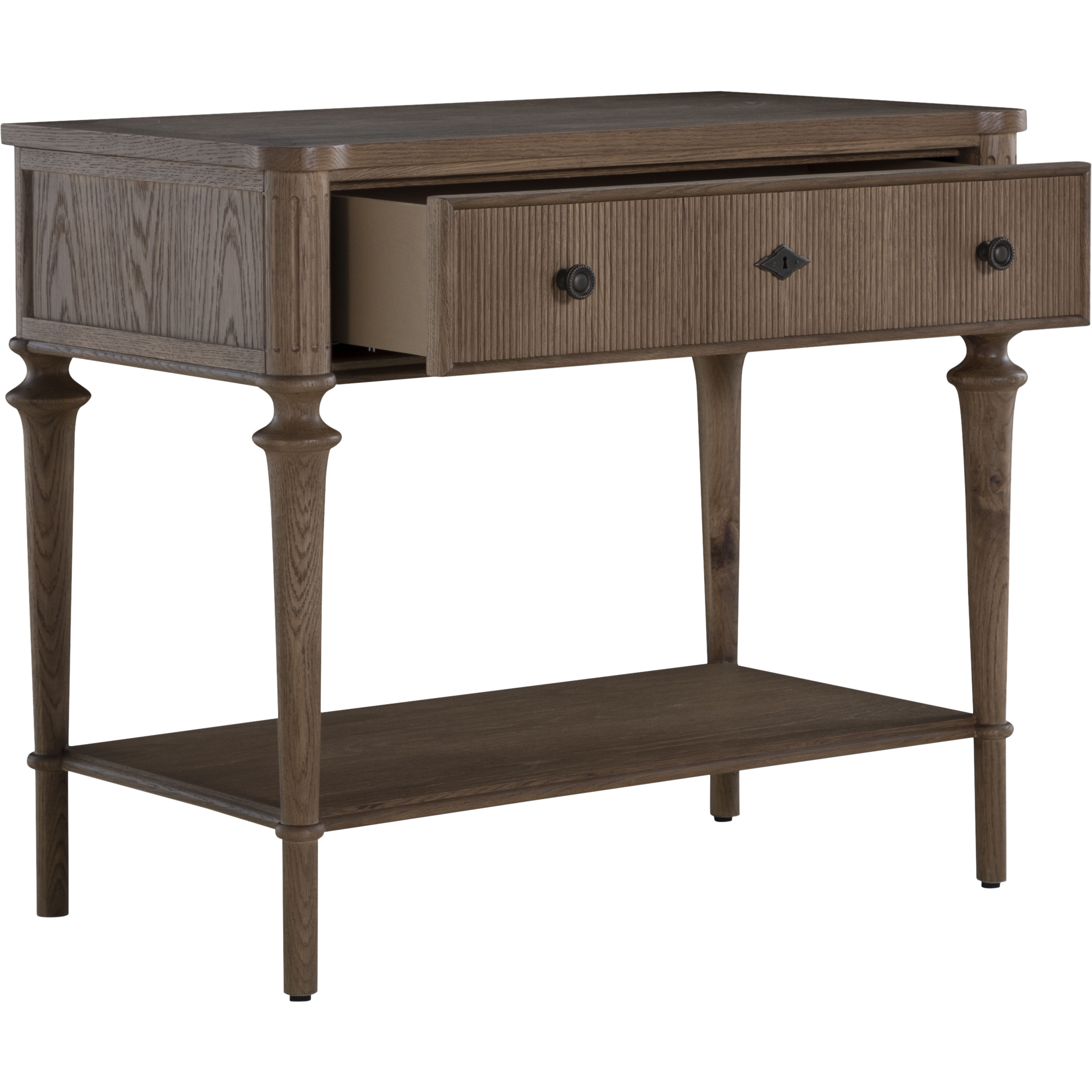 Andrea 33.25 X 28.25 inch Satin Oak and Antique Bronze Nightstand