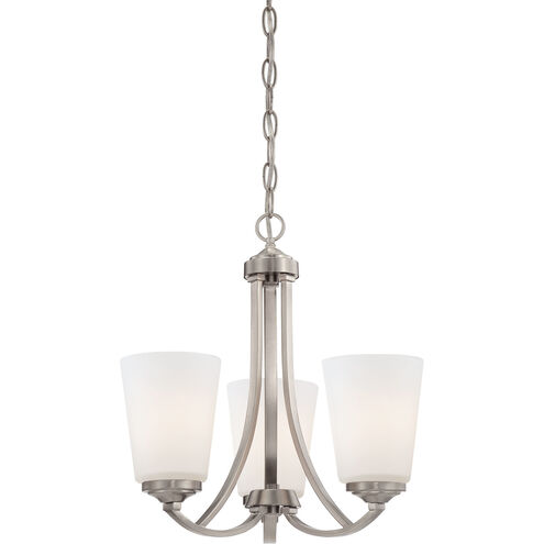 Overland Park 3 Light 16 inch Brushed Nickel Mini Chandelier Ceiling Light