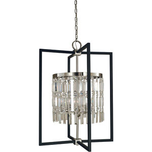 Hannah 5 Light 23 inch Brushed Nickel with Matte Black Dining Chandelier Ceiling Light 