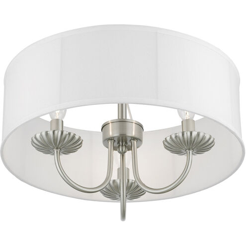 Brookdale 3 Light 16 inch Brushed Nickel Semi-Flush Mount Ceiling Light