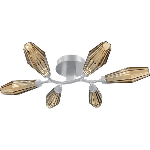 Aalto LED 34.9 inch Classic Silver Flush Mount Ceiling Light in 3000K LED, Optic Rib Bronze