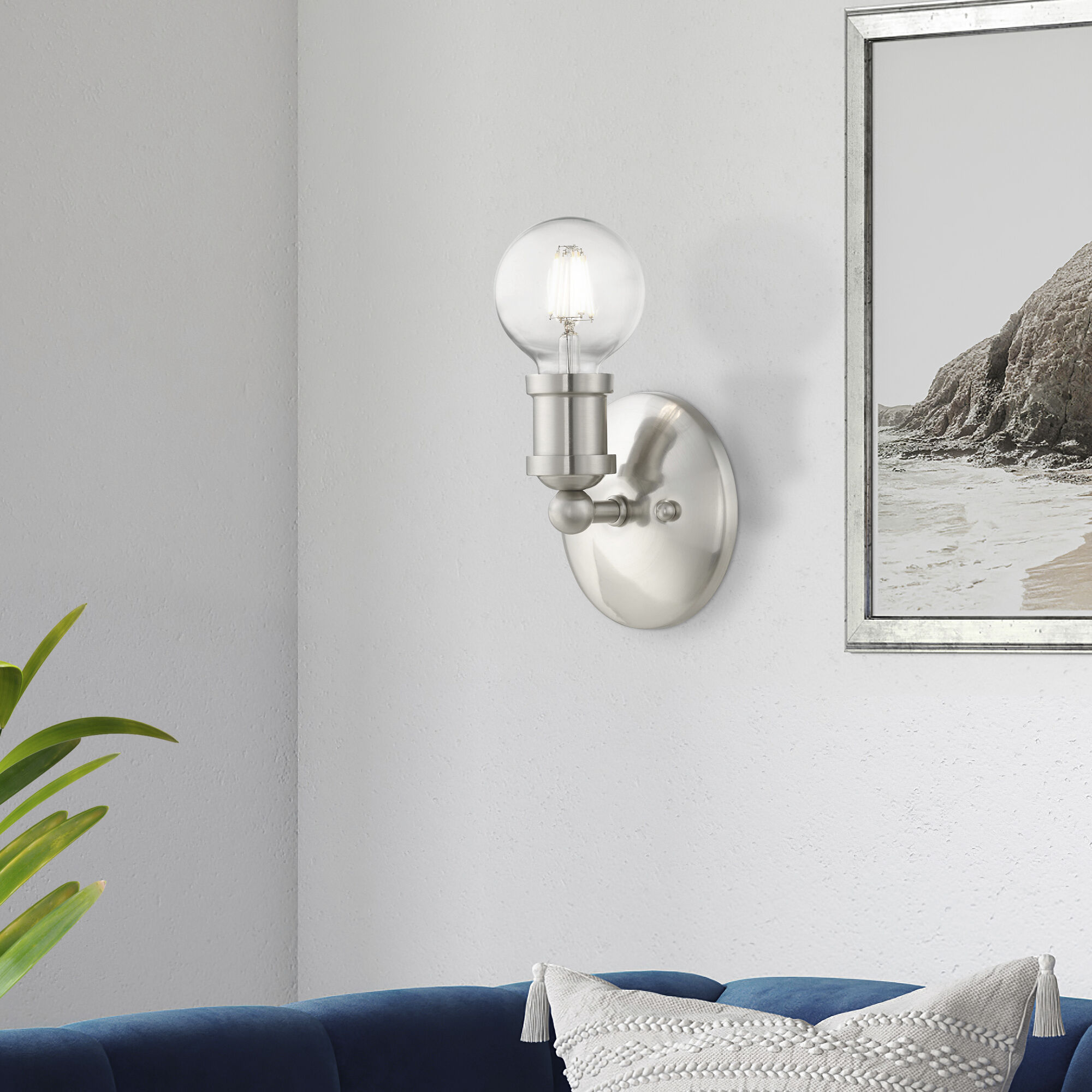 Lansdale 1 Light 5 inch Brushed Nickel Single Vanity Sconce Wall Light, Single