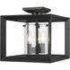 Smyth 3 Light 12 inch Matte Black Semi-Flush Mount Ceiling Light in Clear Glass