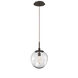 Aster LED LED 10 inch Flat Bronze Pendant Ceiling Light in 2700K LED, Geo Inner - Clear Outer