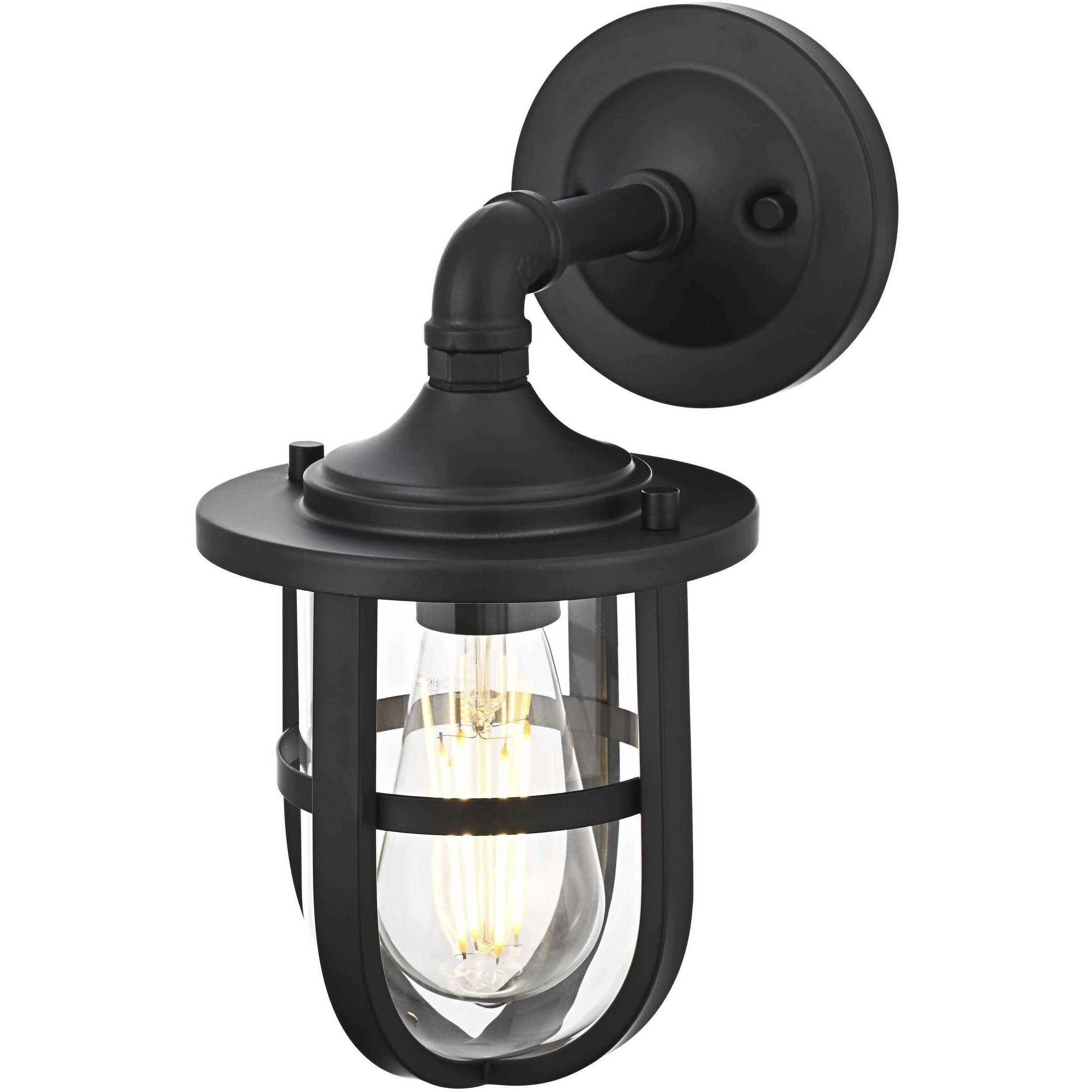 Hugo 1 Light 11.5 inch Black Outdoor Wall Sconce