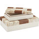 1940s 12 inch Beige/Brown/Ivory/Natural Boxes, Set of 2