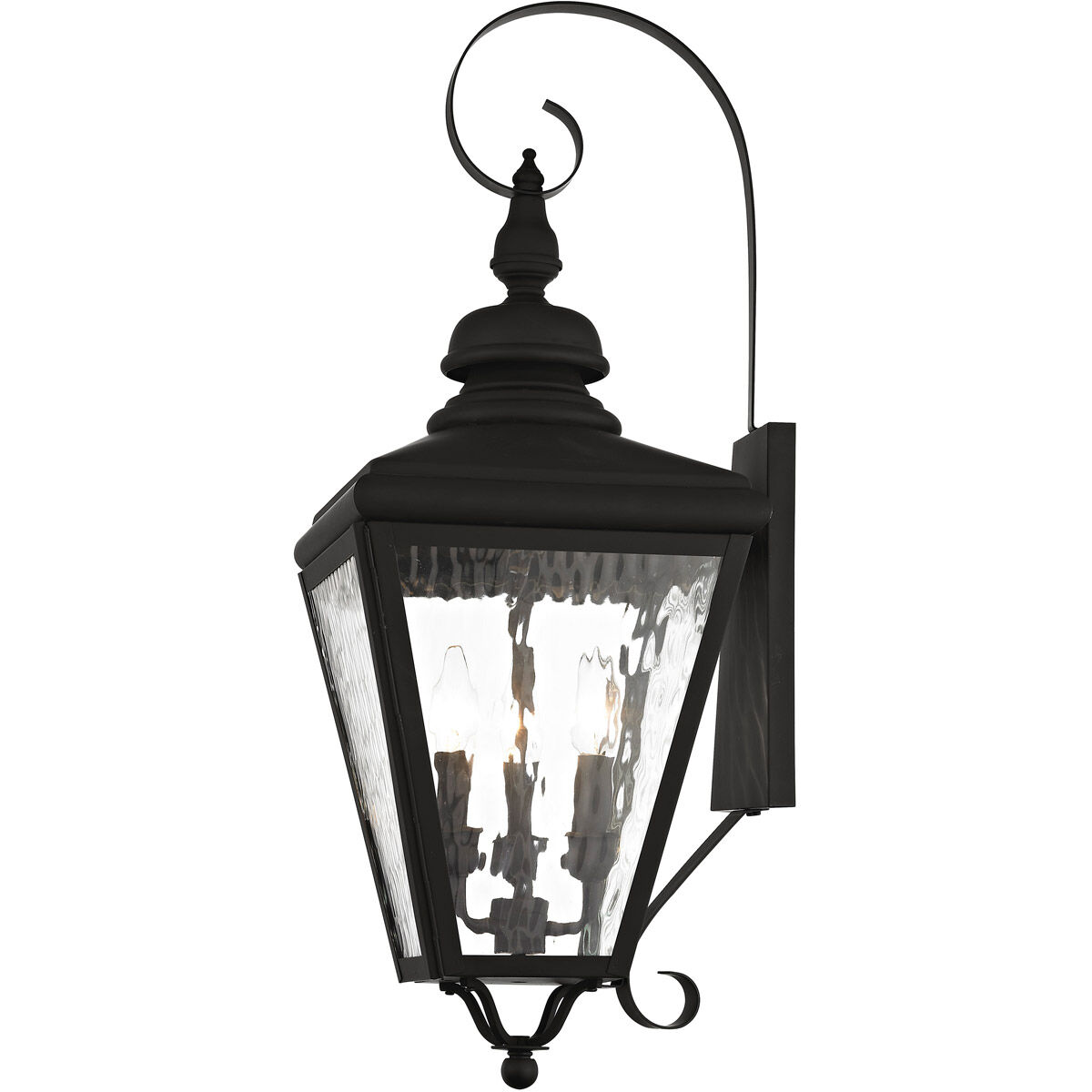 Cambridge 3 Light 29 inch Black Outdoor Wall Lantern