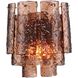 Fire and Ice Sconce Wall Light in Dark Amber Glass