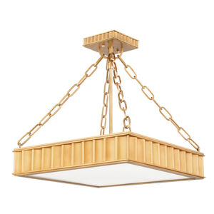 Middlebury 3 Light 16.25 inch Aged Brass Semi Flush Ceiling Light