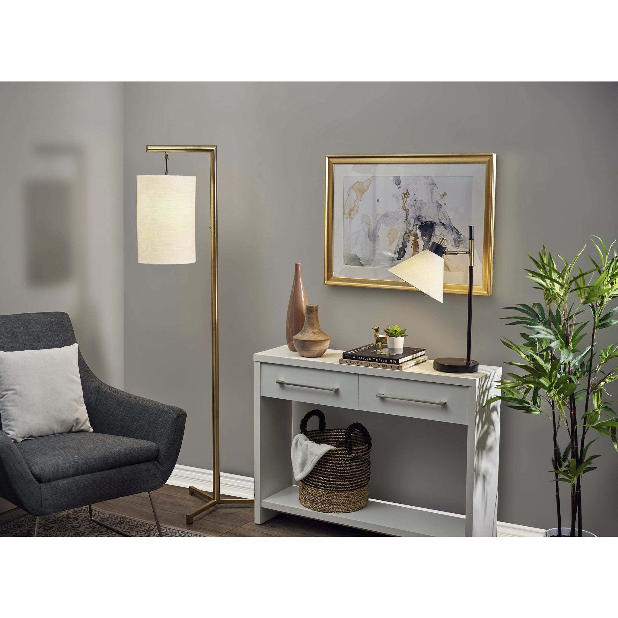 Matthew 22.5 inch 60 watt Black / Antique Brass Accent Table Lamp Portable Light