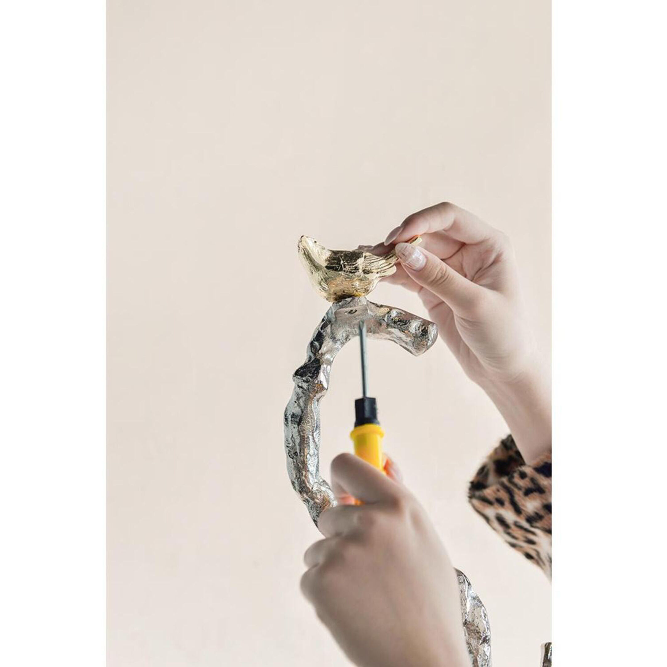 Anita 71 inch Shiny Gold Coat Hanger