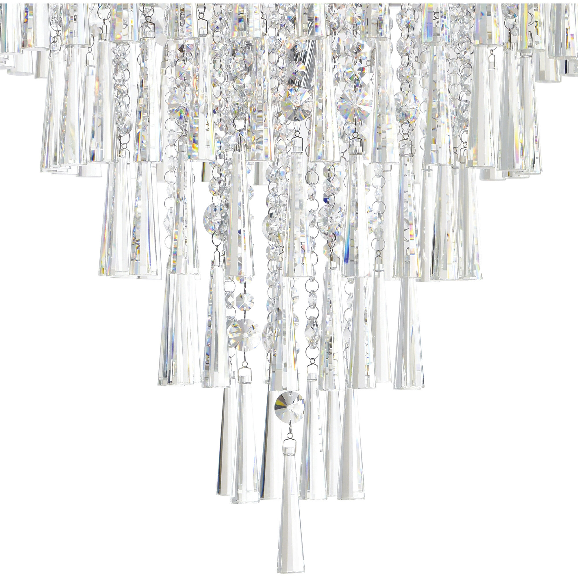 Franca 8 Light 22 inch Chrome Drum Shade Flush Mount Ceiling Light in Off White