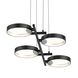 Light Guide Ring LED 37.5 inch Satin Black Pendant Ceiling Light in White Glass
