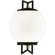 Cosmos LED 12.38 inch Matte Black with Satin Brass and Matte White Outdoor Wall Sconce