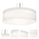 Anton LED 30 inch Satin Nickel Pendant Ceiling Light in Linen White