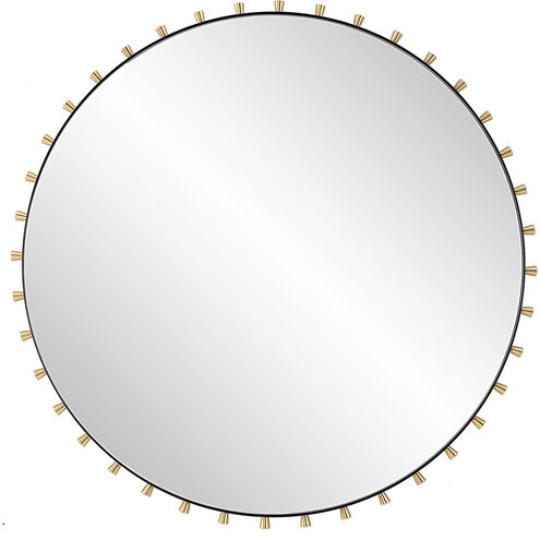 Cosmopolitan 37.38 X 37.38 inch Matte Black with Plated Brass Mirror
