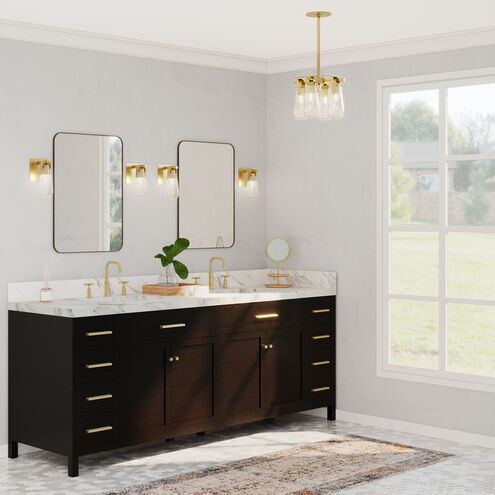Eos 1 Light 5.1 inch Modern Brass Bath Sconce Wall Light