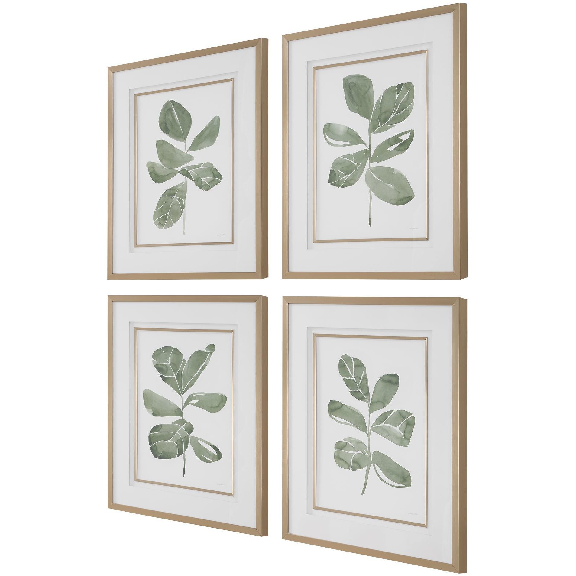 Fiddle Head 34 X 28 inch Leaf Botanical Prints, Set of 4