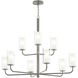 Mack 9 Light 34 inch Brushed Nickel Chandelier Ceiling Light