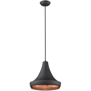 Tholos 1 Light 14 inch Matte Black Pendant Ceiling Light