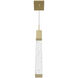 Original Glacier Avenue LED 2 inch Brushed Brass Pendant Ceiling Light in Bubbled