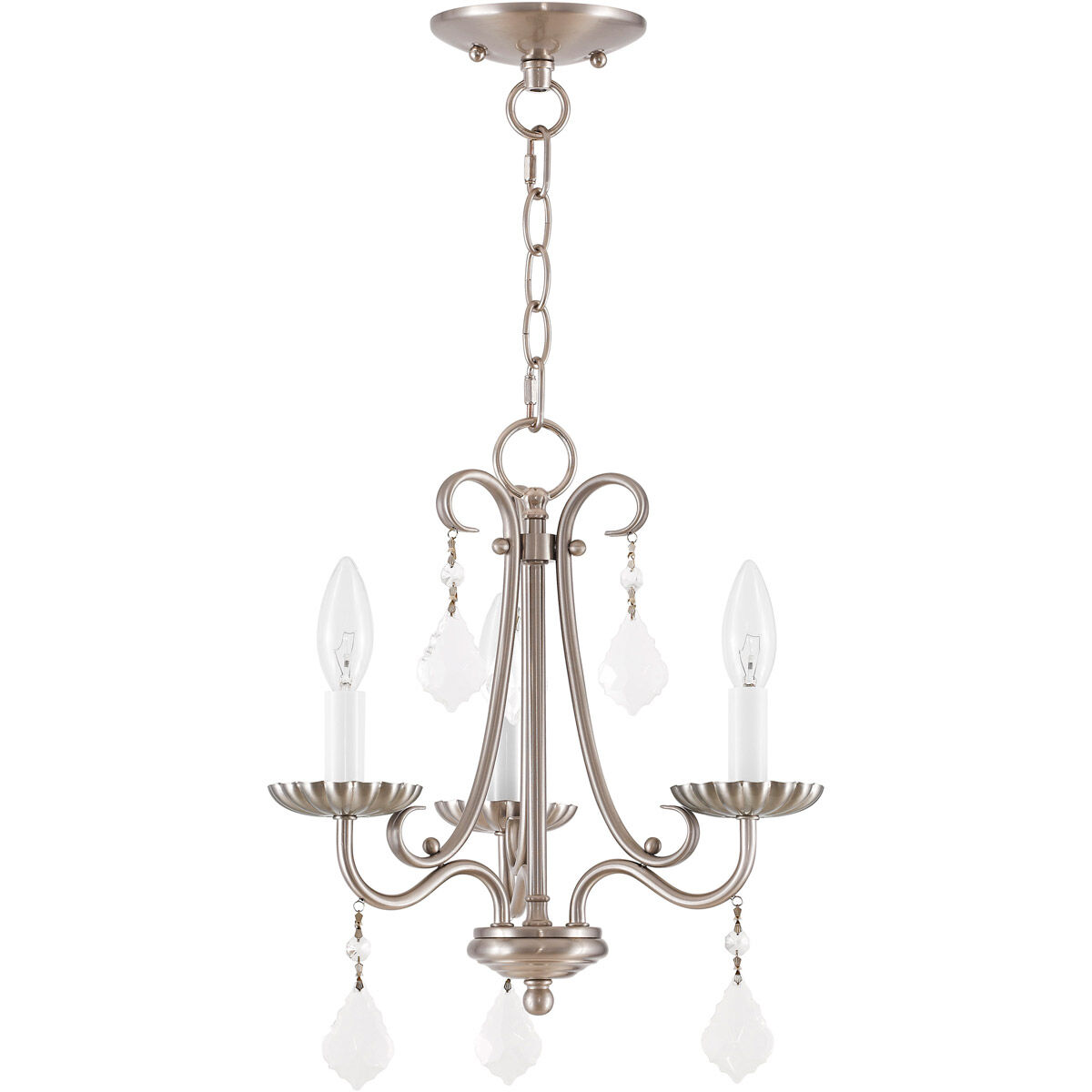 Daphne 3 Light 13.88 inch Brushed Nickel Mini Chandelier Ceiling Light
