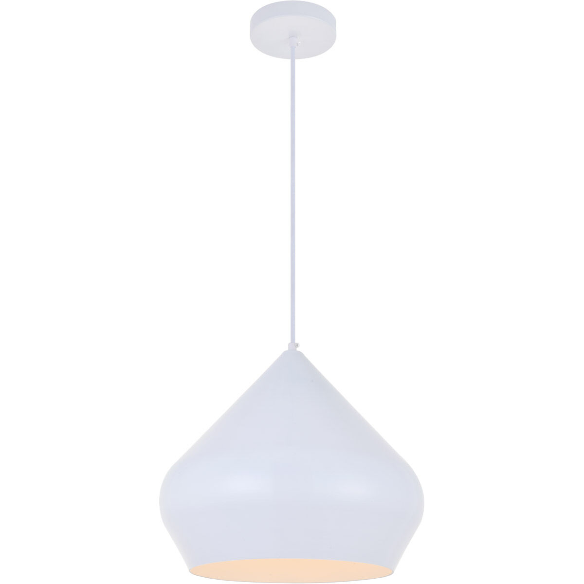 Axiom 1 Light 14 inch White Pendant Ceiling Light