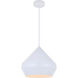 Axiom 1 Light 14 inch White Pendant Ceiling Light