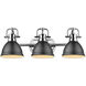 Duncan 3 Light 25 inch Chrome Bath Vanity Wall Light in Matte Black