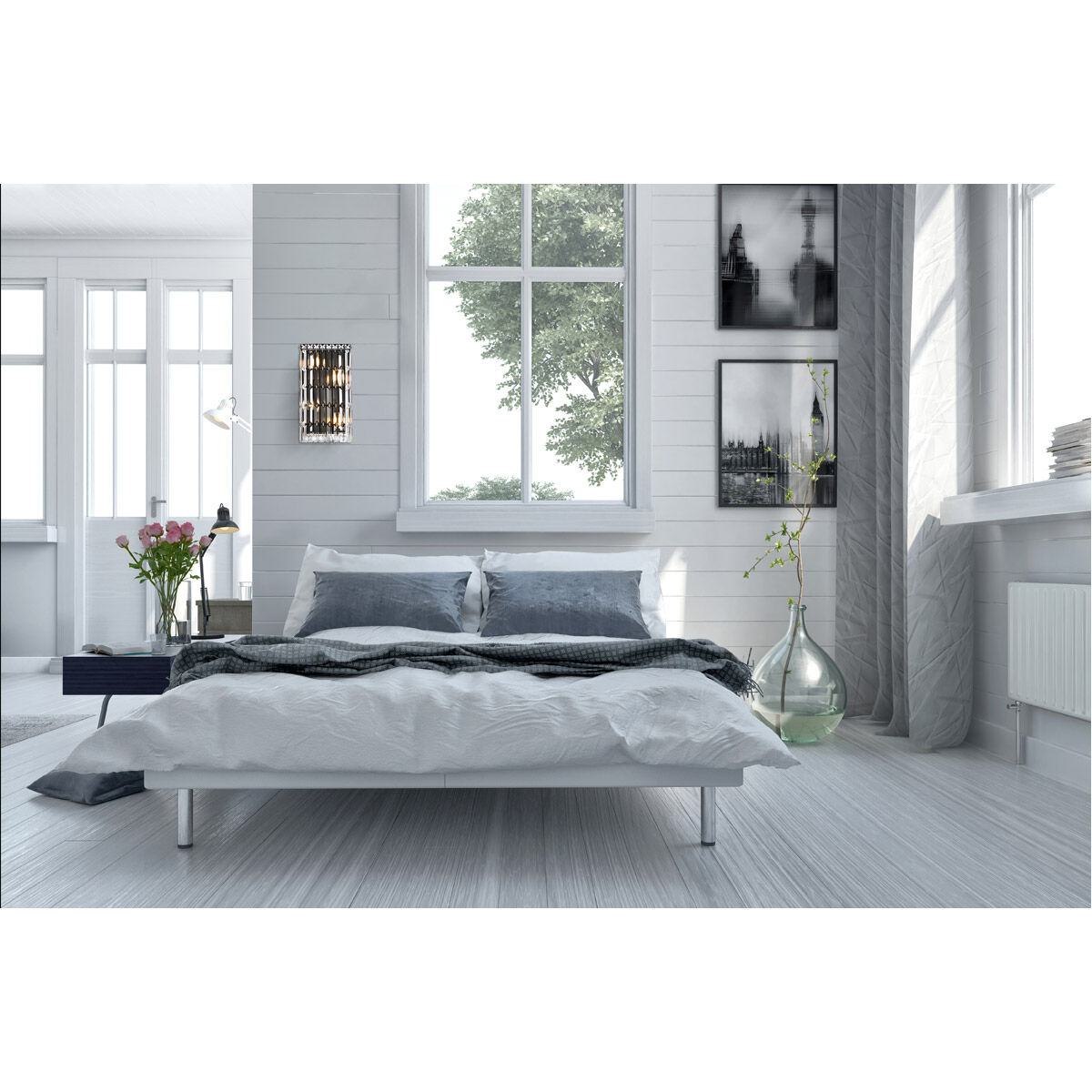 Maxime 4 Light 5 inch Black and Clear Wall Sconce Wall Light