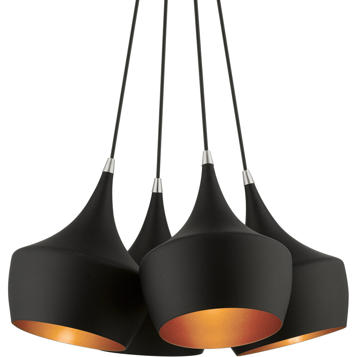 Waldorf 4 Light 23 inch Black Cluster Pendant Ceiling Light