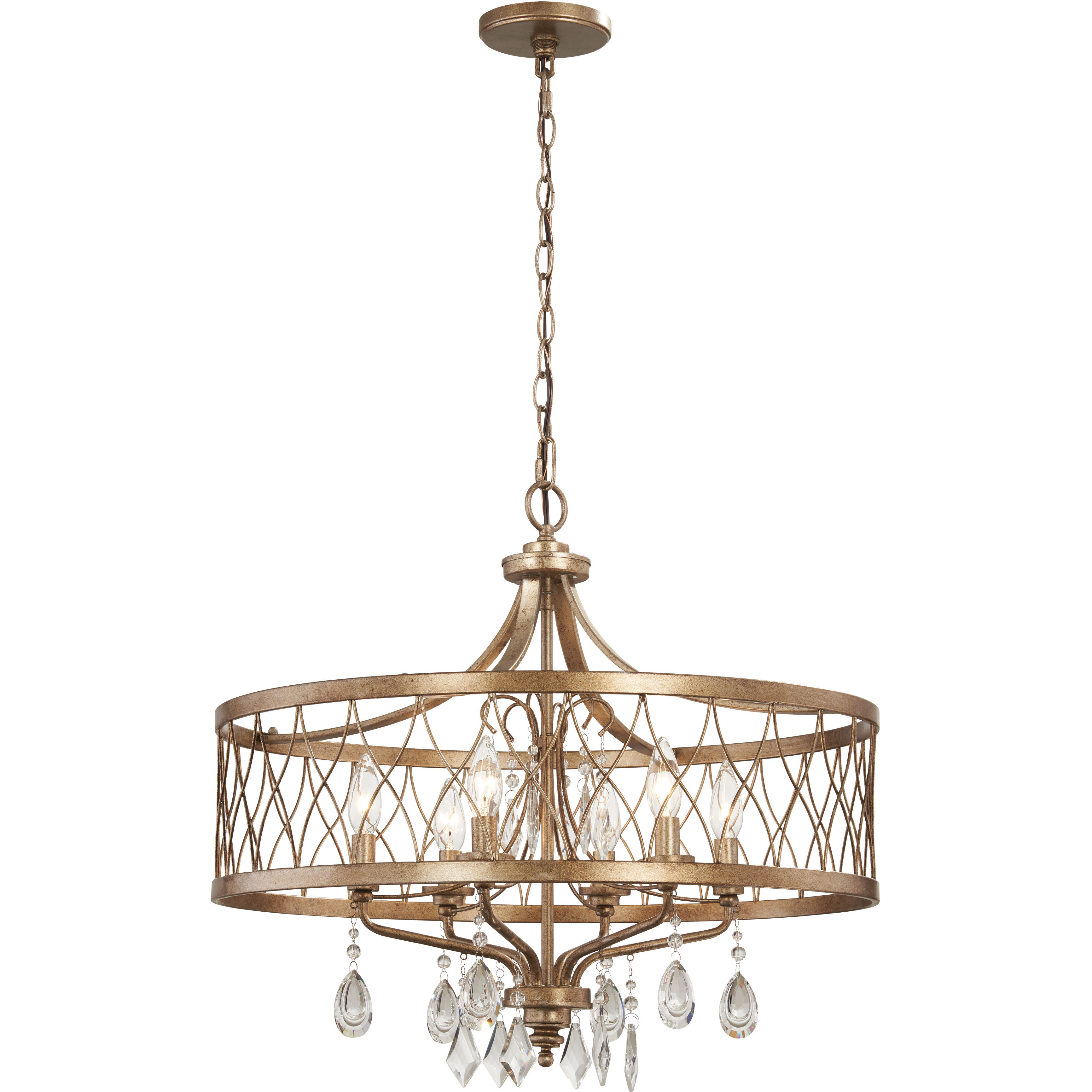 West Liberty 6 Light 24 inch Olympus Gold Chandelier Ceiling Light