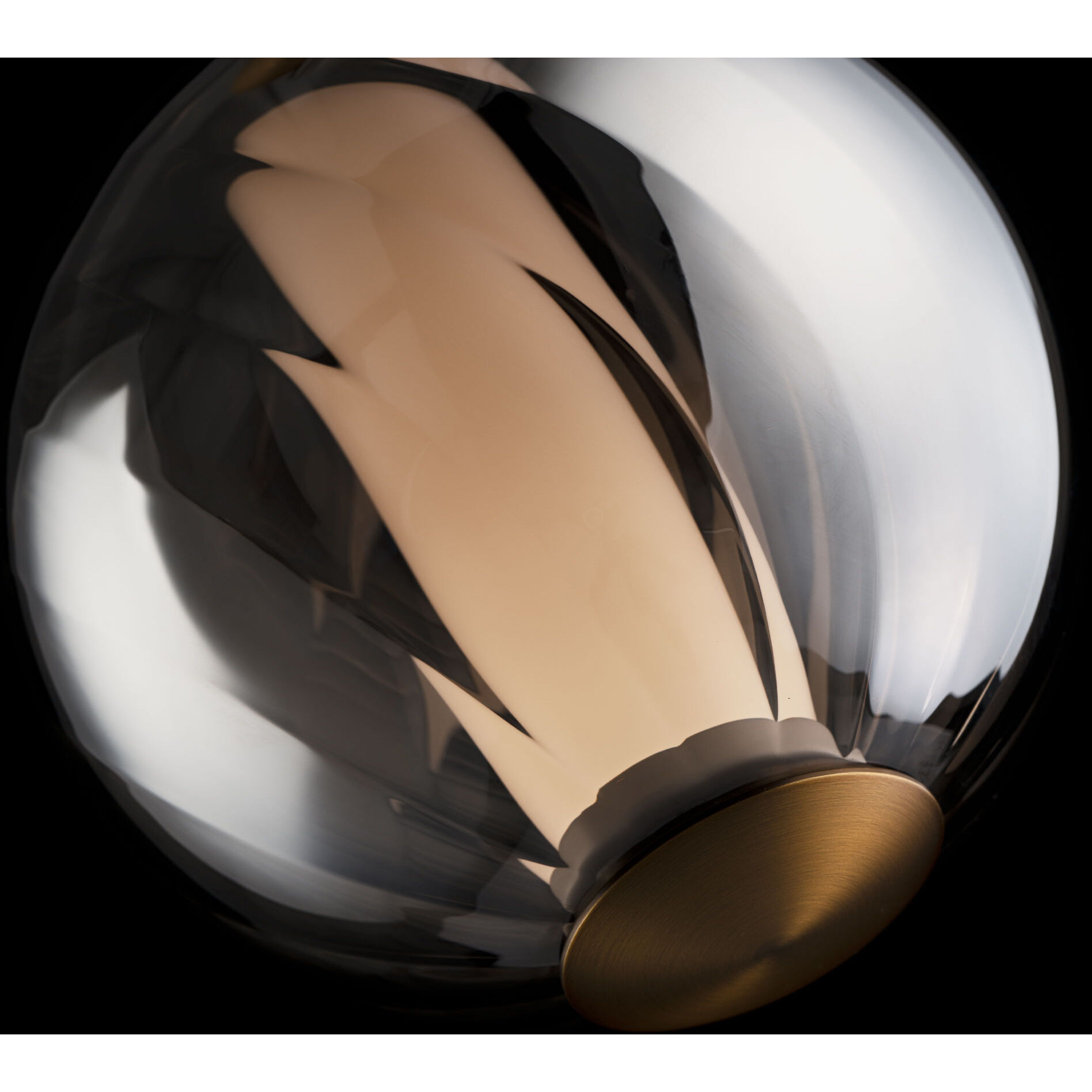 Swirly LED 5.9 inch Smoke Glass and Aged Brass Indoor Hanging Lighting Ceiling Light in 3500K