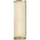 Lisa McDennon Devon LED 4.75 inch Lacquered Brass Bath Light Wall Light in Etched Opal, 20W, 2900K, Linear, Sconce