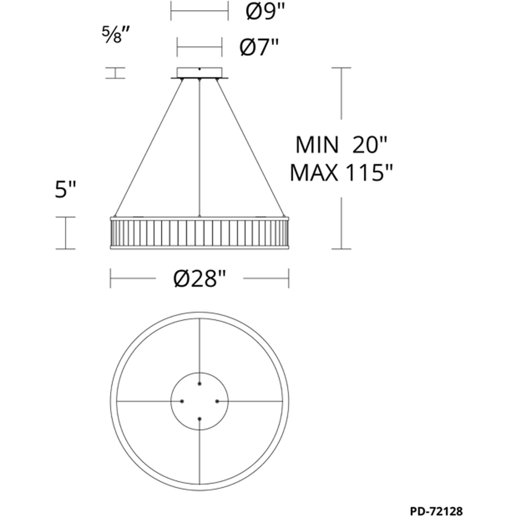 Coliseo 1 Light 28 inch Aged Brass Pendant Ceiling Light