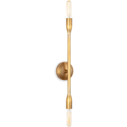 Cobra 2 Light 4.5 inch Natural Brass Wall Sconce Wall Light