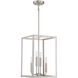 Traditional 4 Light 12 inch Brushed Nickel Pendant Ceiling Light