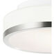 Frosted 1 Light 8 inch Satin Nickel Drum Shade Flush Mount Ceiling Light