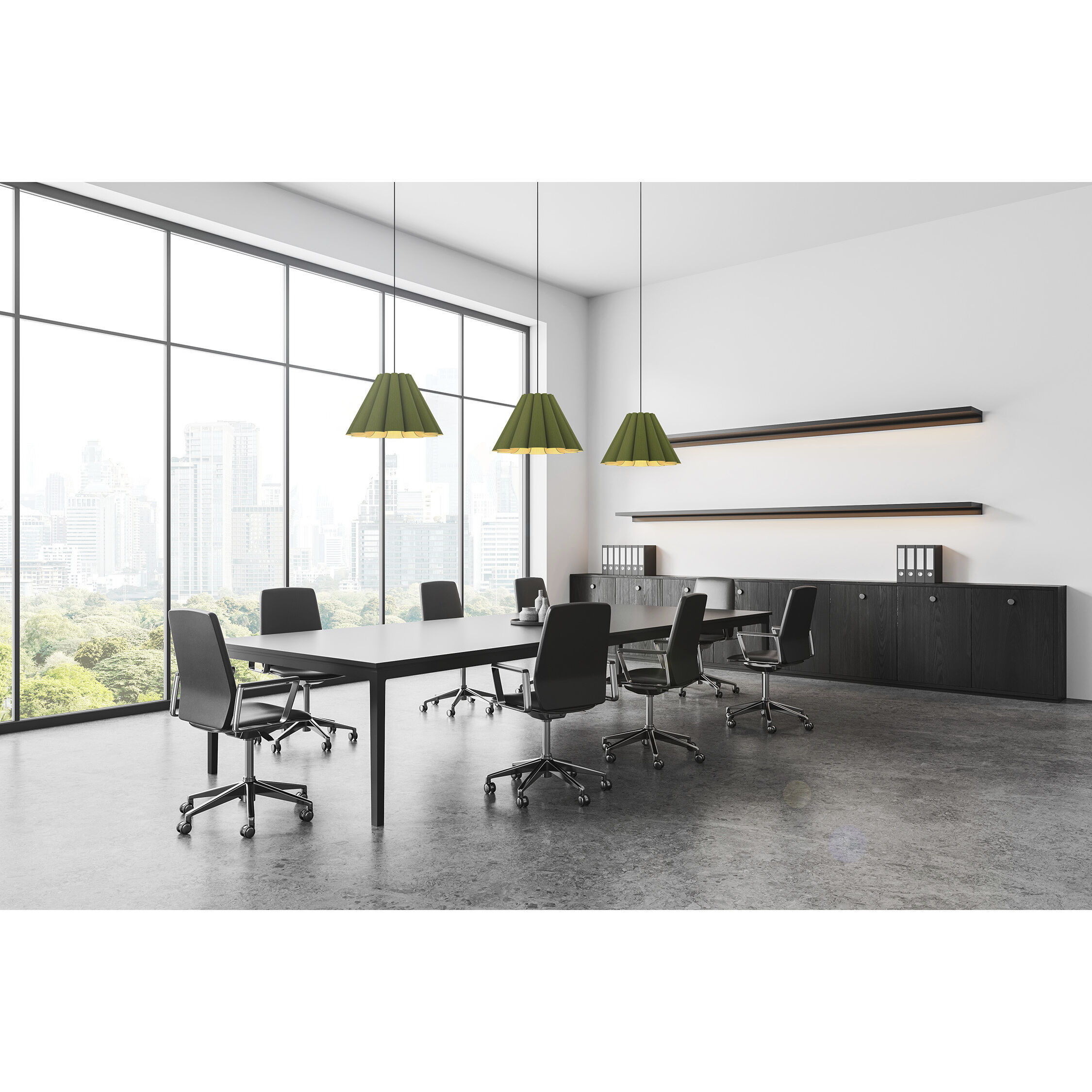 Lora 1 Light 22.8 inch Black Pendant Ceiling Light in Green/Ash, 23 in, WEP Collection