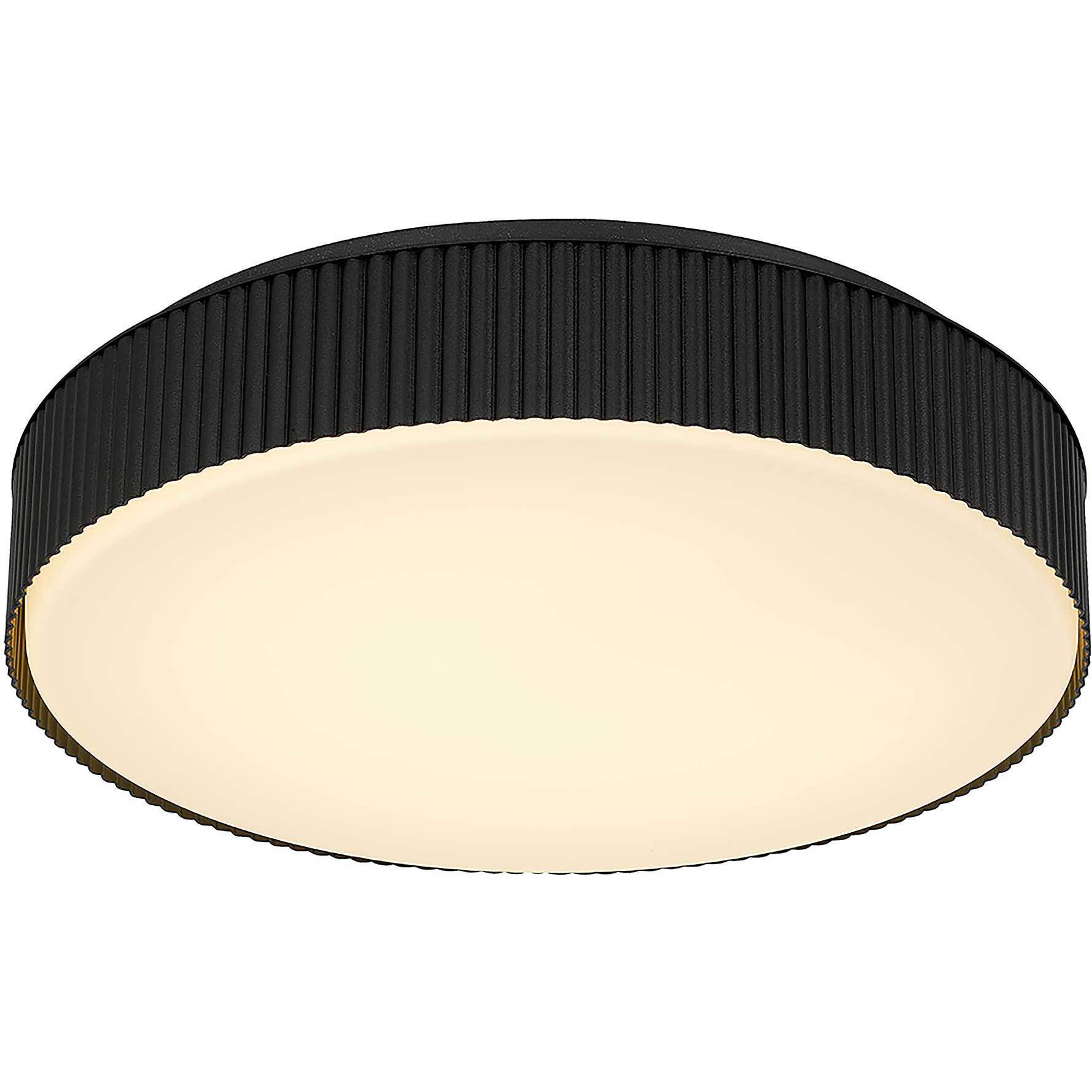 Channel LED 13 inch Sand Black Outdoor Flush Mount