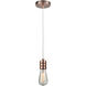 Gatsby Bare Bulb 1 Light 2 inch Antique Copper Mini Pendant Ceiling Light in White, Gatsby