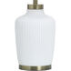 Cameron 27.75 inch 100.00 watt Satin Halifax White and Gold Table Lamp Portable Light