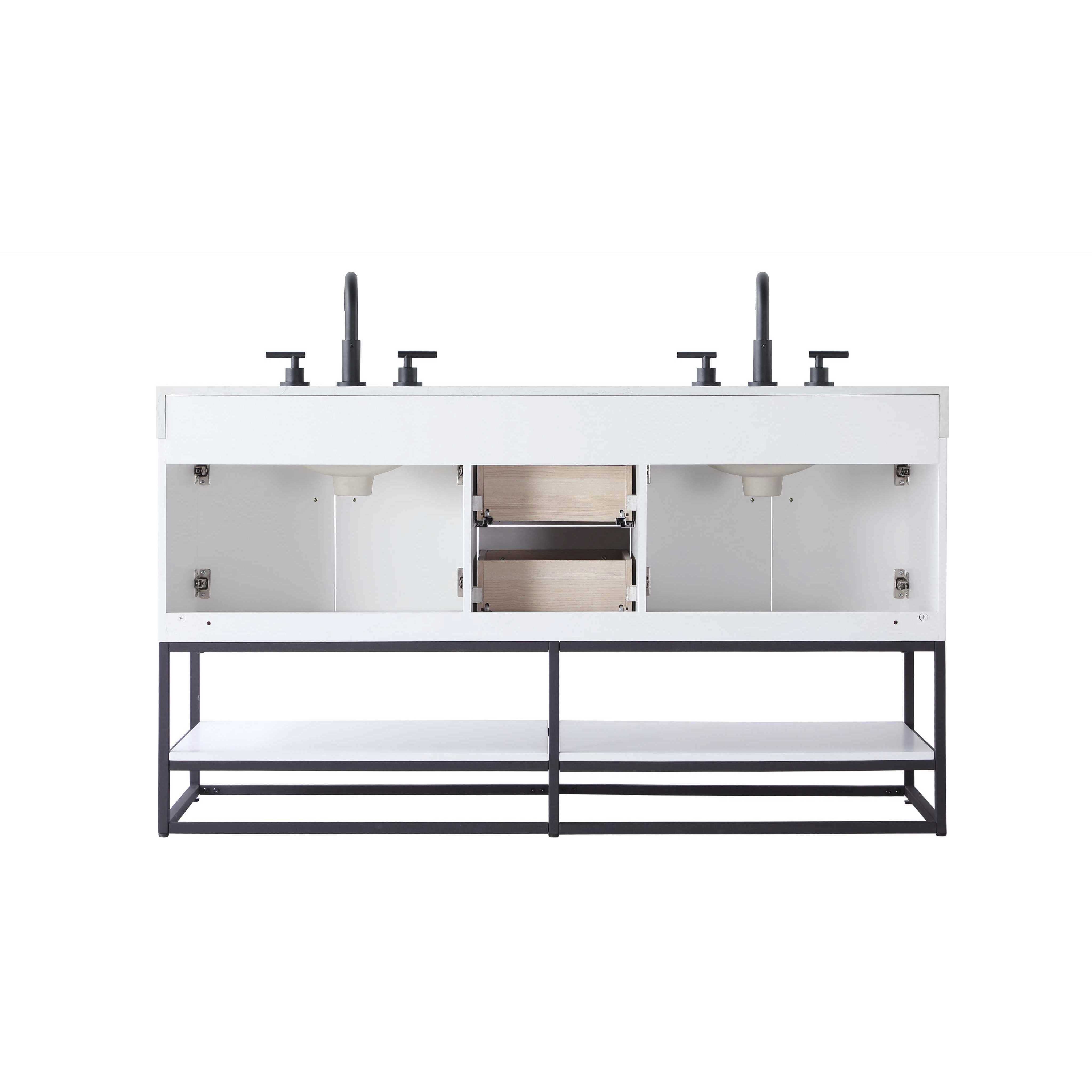 Caroline 60 X 34 inch White Bathroom Vanity Cabinet