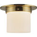 Mineral 1 Light 7.88 inch Patina Brass and Opal Glass Flush Mount Ceiling Light in Opal Glass Shade