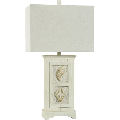 Cameron 32 inch 100.00 watt Plank Cream Table Lamp Portable Light