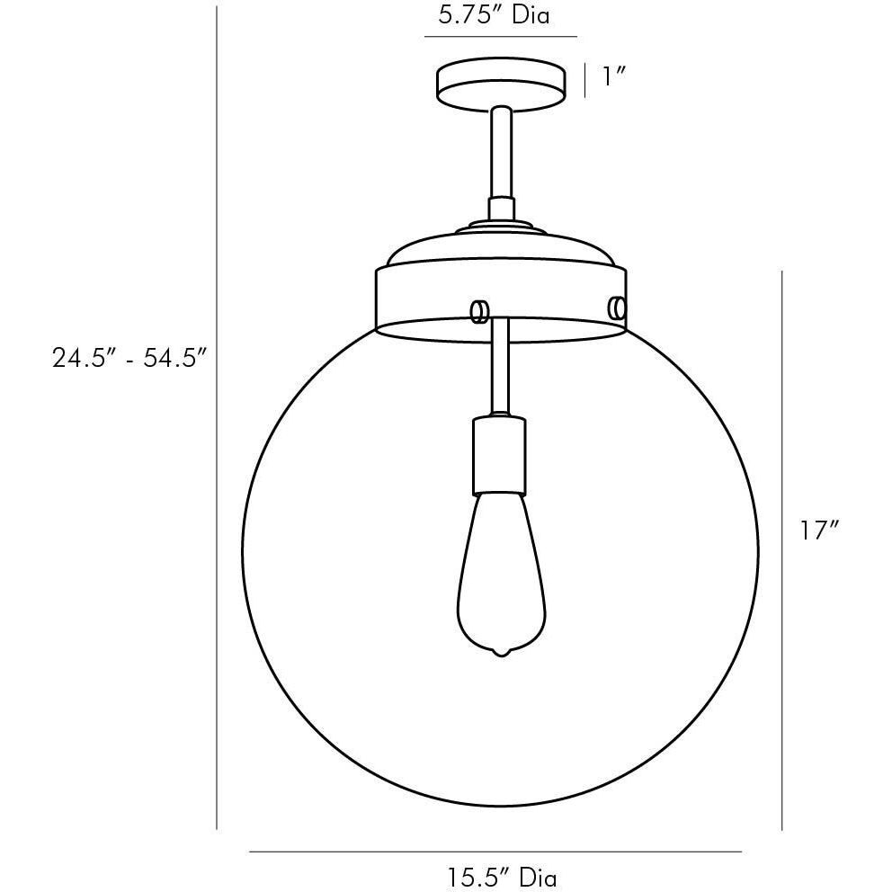 Reeves 1 Light 15.5 inch Aged Iron Outdoor Pendant, Large